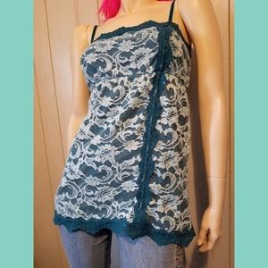 💙Moda International Vintage Lace Babydoll Camisole Top